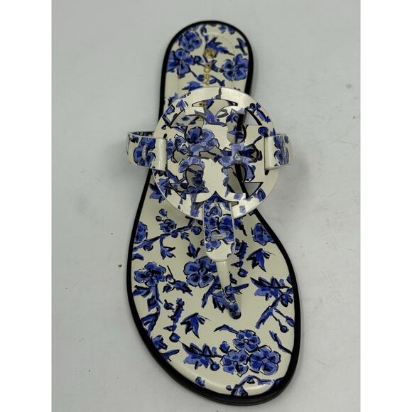 Tory Burch Miller sandal Blue white branches 7.5 - Picture 6 of 10